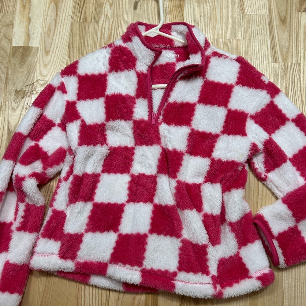 BCG Pink and White Fleece Pullover